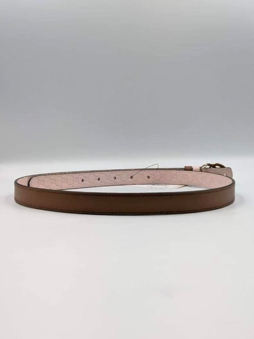Gucci Women’s GG Marmont Reversible Thin Leather Belt Pink Brown 90cm 847132 - Picture 7 of 14